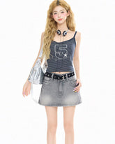 Retro Striped Print Camisole Top