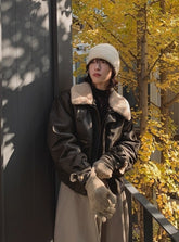 Retro Style Short PU Leather Padded Jacket