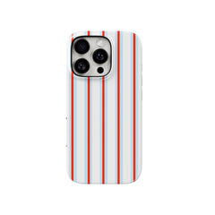 Retro Red & Blue Striped iPhone Case