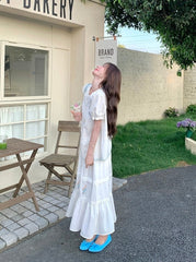 Romantic Embroidered Shirt And Skirt Set