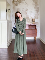 Romantic Flowy Bow Tie Neck Dress