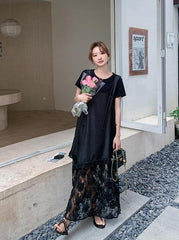 Romantic Korean Style Sleeveless Dress And T Shirt Set