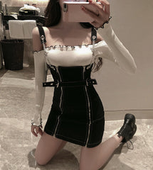 Black Bodycon Zipper Dress