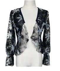 Black Mesh Sequins Cardigan