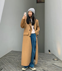 Brown Long Woolen Coat