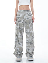Grey Faded Camouflage Cargo Pants