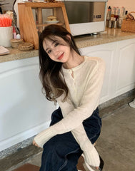 White Crop Knitted Cardigan