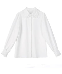 White Lace-Trimmed Blouse
