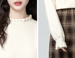 Ruffled Knit Sweater Top
