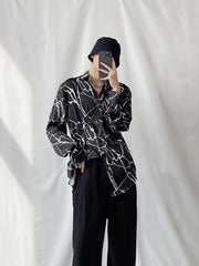 Black Loose Button-Down Shirt