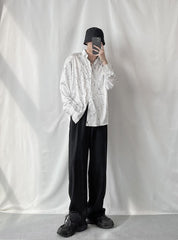 Black Loose Button-Down Shirt