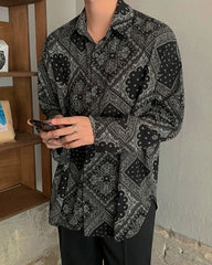 Black Long Sleeve Bandana Shirt