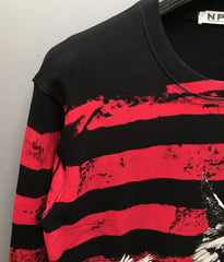 Red And Black Striped Dove Sweatshirt