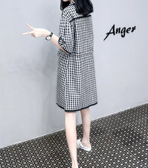 Black Checkered Collared Shirt Dress