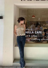 Beige Satin Top