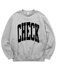 Grey “Checkâ€?Crewneck Sweatshirt