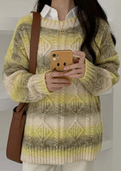 Yellow Gradient Mohair Sweater