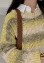Yellow Gradient Mohair Sweater