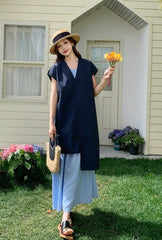 Sleeveless Shirt Dress Fashion Casual Two Piece Set