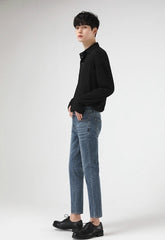 Slim Fit Casual Denim Pants Korean Style