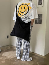 Smiley Graffiti Print Loose T-Shirt