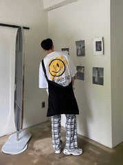 Smiley Graffiti Print Loose T-Shirt