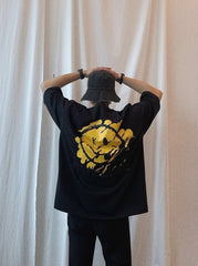 Smiley Graffiti Print Loose T-Shirt