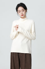 Soft Fleece Turtleneck Long Sleeve Top