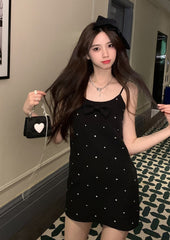 Black Crystal Sling Dress