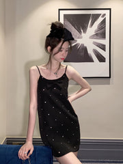 Black Crystal Sling Dress