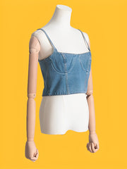 Blue Denim Bustier Camisole Top