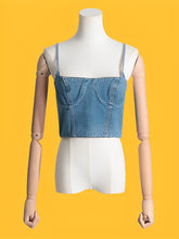 Blue Denim Bustier Camisole Top