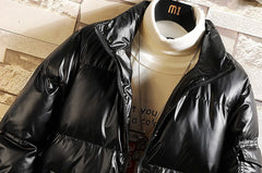 Glossy Grey Puffer Jacket