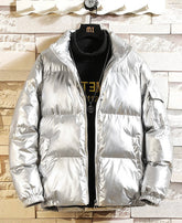 Glossy Grey Puffer Jacket