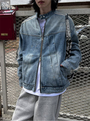 Stand Collar Denim Jacket