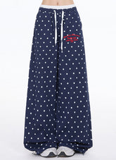 Star Print Wide Leg Pants