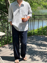 Striped Casual Long Sleeve Relaxed Fit Shirt