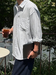 Striped Casual Long Sleeve Relaxed Fit Shirt