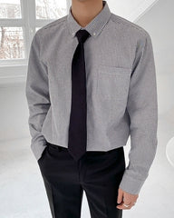 Striped Casual Long Sleeve Shirt Trendy Uniform Style