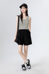 Striped Knit Sleeveless Top