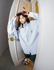 Striped Long Sleeve Casual Shirt Korean Style