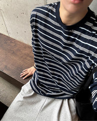 Striped Long Sleeve Casual Top