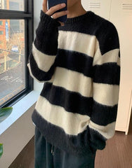 Striped Mohair Knit Sweater