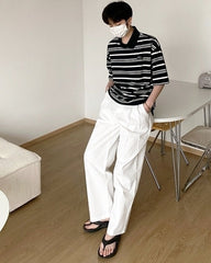 Striped Polo Shirt Casual Short Sleeve
