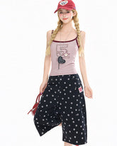 Striped Print Slim Camisole Top