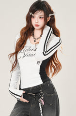 Style Long Sleeve Slim Fit Sailor Collar Top