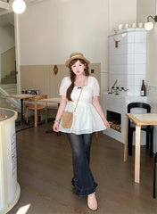 Style Loose Flare Jeans Pants