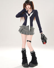 Style Sailor Collar Cropped Top