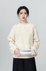 Stylish Loose Fit Sweater With High Collar