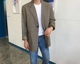 Stylish Plaid Casual Blazer Jacket